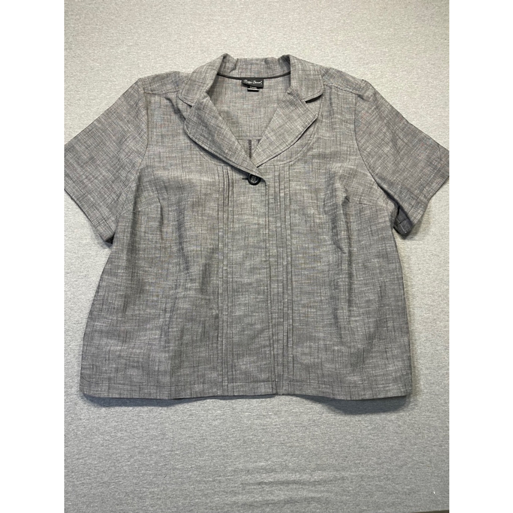 Women's Maggie Barnes 1 button blazer 2X Gray